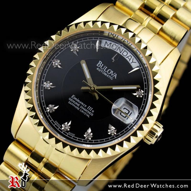 bulova mens watch diamonds
