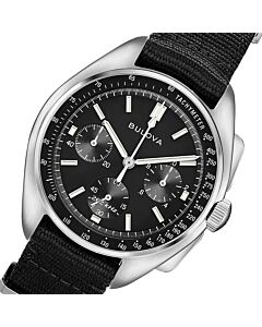 Bulova Lunar Pilot Black Dial Chronograph Men's Watch 96A225