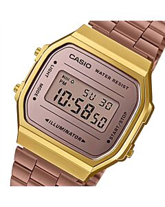 Casio Vintage Style Rose Gold Tone Digital Watch A168WECM-5