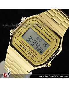 Casio Vintage Retro style Unisex Gold Digital Watch A168WG-9, A168WG