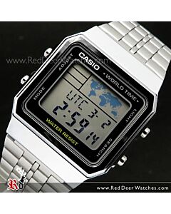 Casio World Time Alarms Digital Watch A500WA-1DF