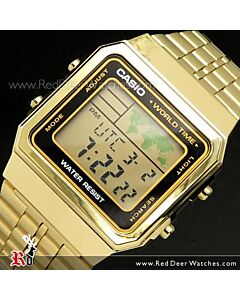 Casio World Time Alarms Digital Watch A500WGA-1DF