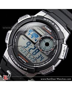 Casio Sporty Digital World Time 100M Sport Watch AE-1000W-1B, AE1000W