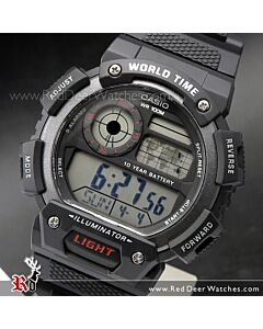 Casio Digital 5 Alarms Stopwatch World time Watch AE-1400WH-1AV, AE1400WH