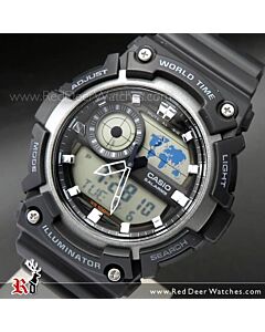 Casio Analog Digital World Time 100M Sport Watch AEQ-200W-1AV, AEQ200W