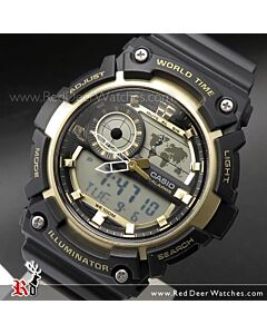 Casio Analog Digital World Time 100M Sport Watch AEQ-200W-9AV, AEQ200W