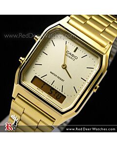 CASIO DIGITAL ANALOG VINTAGE WATCH AQ-230GA-9D, AQ230GA GOLD