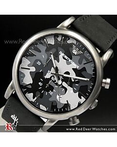 Emporio Armani Camouflage Leather Strap Men Watch AR1816