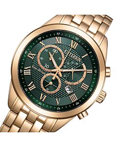 Citizen Eco-Drive Chronograph Crystal Green Gold Men's Watch AT2603-59X