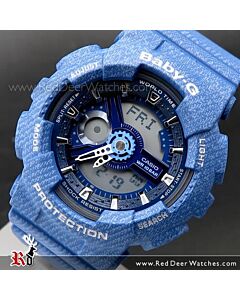 Casio Baby-G Denim Pattern Analogue Digital Limited Sport Watch BA-110DC-2A2, BA110DC