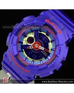 Casio Baby-G Analog Digital 100M Ladies Purple Blue Sport Watch BA-112-2A, BA111