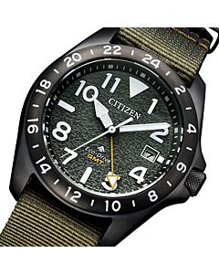 Citizen Promaster Land GMT Eco-Drive Sapphire Nylon Green 200M BJ7155-05X