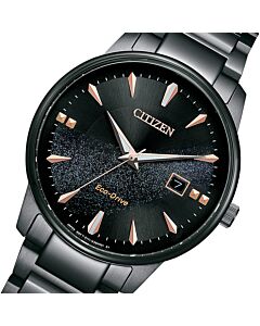 Citizen Eco-Drive Galaxy Black Dial Sapphire Mens Watch BM7595-89E