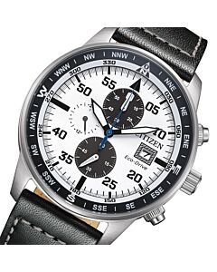 Citizen Eco-Drive Chronograph Leather Strap Watch CA0880-07A