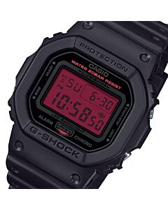 Casio G-Shock Black and Bold Red Digital Resin Watch DW-5600BBR-1
