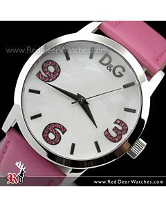 D&G Pose Ladies' White Dial Leather Strap Watch DW0693