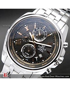 Casio Edifice World Time Sapphire Alarm Mens Watch EFB-301JD-1A, EFB301JD Made in Japan