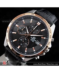 Casio Edifice Chronograph Genuine Leather Band Watch EFR-512L-1AV, EFR512L