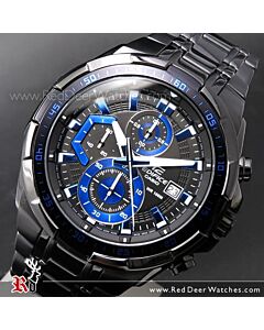 Casio Edifice Black Blue Ion Plated Mens Watches EFR-539BK-1A2V, EFR539BK