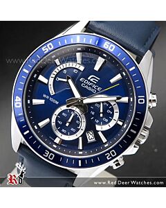 Casio Edifice Blue Genuine Leather Band Watch EFR-552L-2AV, EFR552L