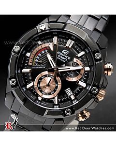 Casio Edifice Chronograph Stopwatch 100M Black Gold Watch EFR-559DC-1AV, EFR559DC