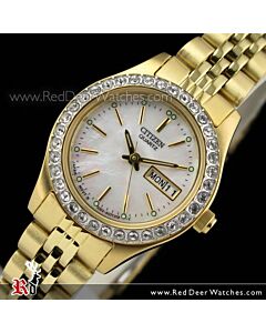 Citizen Swarovski Crystal Gold Tone Ladies Dress Watch EQ0536-54D