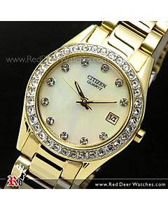 Citizen Gold Plated Mother of Pearl Ladies Dress Watch EU2682-57D