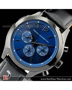 French Connection Chronograph Blue Dial Leather Strap Unisex Watch FC1144BB