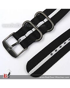 Luminox Original Replacement 23mm Black White Nylon Strap FN-3950-10