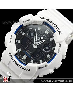 Casio G-Shock White Analog Digital Watch GA-100B-7A GA100B