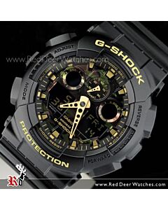 Casio G-Shock Camouflage Black Gold Analog Digital Display Watch GA-100CF-1A9, GA110BC