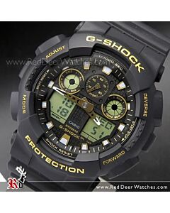 Casio G-Shock Black and Rose Gold Analog Digital Watch GA-100GBX-1A4, GA-100GBX