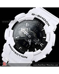 Casio G-Shock Black and White Analog Digital Display Watch GA-110GW-7A, GA110GW