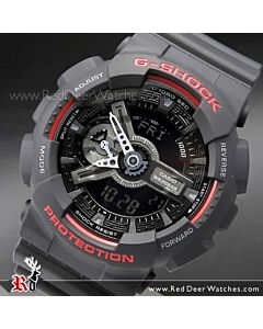 Casio G-Shock 200M Analog Digital Black and Red Sport Watch GA-110HR-1A, GA110HR