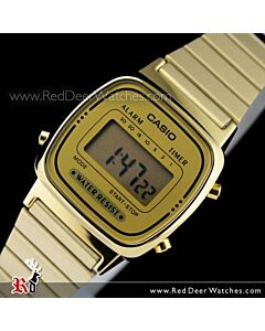 Casio Retro Gold Tone Digital Ladies Watches LA670WGA-9DF, LA670WGA