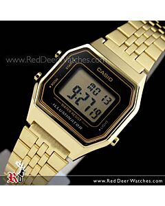 Casio Retro Gold Tone Digital Ladies Watches LA680WGA-1DF, LA680WGA