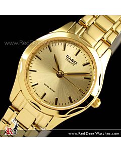 Casio Analog Stainless Steel Gold Plated Ladies Watch LTP-1275G-9A, LTP1275G
