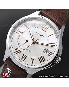 Casio Analog Day Date Leather Strap Pair Model Mens Watch MTP-E116L-7A, MTPE116L