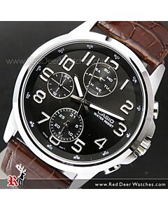 Casio Analog Day Date Geniune Leather Mens Watch MTP-E307L-1A, MTPE307L