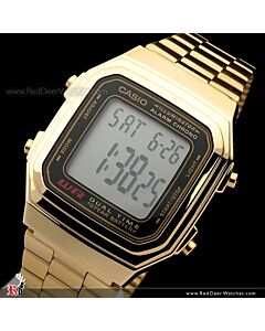 Casio Vintage Gold Tone Stainless Steel Alarm Stopwatch Digital Watch A178WGA-1A