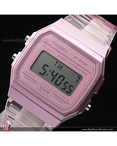 Casio Transparent Pink Digital Unisex Watch F-91WS-4D