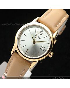Casio Day Date Quartz Leather Strap Ladies Watch LTP-V002GL-7B3