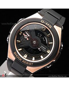 Casio Baby-G G-MS Black x Rose Gold Ladies Watch MSG-400G-1A1, MSG400G