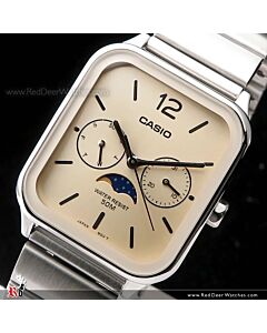 Casio Quartz Moonphase Stainless Steel Watch MTP-M305D-9A, MTPM305D