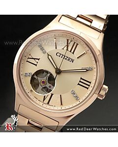 Citizen Automatic Pink Gold Swarovski Ladies Watch PC1003-58X