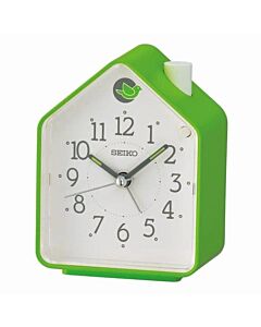 Seiko QHP010M Bird Sound Compact Stylish White Green 11cm Alarm Clock