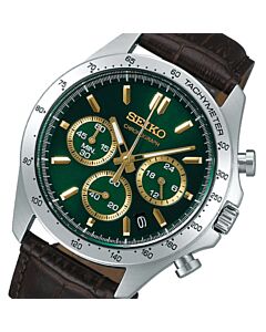 Seiko Spirit Chronograph Leather Strap Mens Watch SBTR017