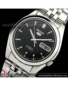 SEIKO 5 Automatic Watch See-thru Back, SNK361K1 Logo Background Black