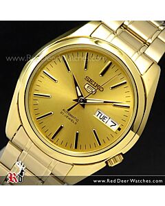 Seiko 5 Automatic See-thru Back Gold Tone Mens Watch SNKL48K1, SNKL48