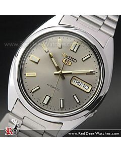 SEIKO 5 Automatic Watch See-thru Back Gray Gold Watch SNXS75K